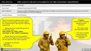 PSC FOCUS: FIRE SAFETY / READY AVALIBILITY OF FIRE FIGHTING EQUIPMENT 