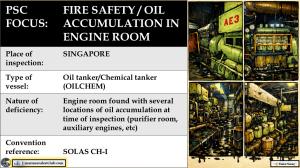 PSC FOCUS: FIRE SAFETY / OIL ACCUMULATION IN ENGINE ROOM 