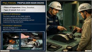 PSC FOCUS: PROPULSION MAIN ENGINE_The limit switch at the main engine emergency manoeuvring position is malfunctioning and not providing correct response during operation. 