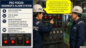 PSC FOCUS: ENGINEER’S ALARM SYSTEM_The overspeed alarm indicator for the emergency generator on the monitoring panel is malfunctioning and not providing correct indication 
