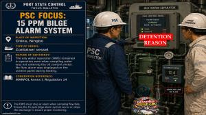 PSC FOCUS: 15 PPM BILGE ALARM SYSTEM_The oily water separator (OWS) remained in operation even when sampling water was not entering the oil content meter. No flow alarm was displayed on the control panel during testing. 