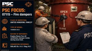 PSC FOCUS: 07115 - FIRE DAMPERS_Fire-dampers- Engine Room Fan #2 ventilation damper broke during local test. 