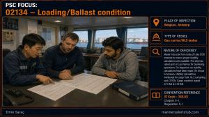 PSC FOCUS: 02134 - Loading / Ballast condition - On departure no stability calculation.... 