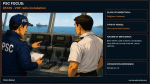 PSC FOCUS: 05109 - VHF radio installation - Both VHF's: LED screens unreadable. Very difficult to see channel, menu options. 
