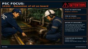 PSC FOCUS: 14102 - Retention of oil on board - The aft bilge... 