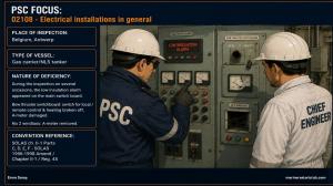 PSC FOCUS: 02108 - Electrical Installation in general - During inspection.... 