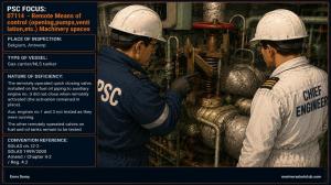 PSC FOCUS: 07114 - Remote means of control (opening, pumps, ventilation, etc.) Machinery spaces - the remotely operated quick closing valve... 