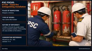 PSC FOCUS: 07109 - Fixed fire extinguishing installation - 2 bottles of forward.... 