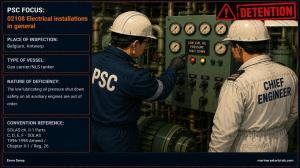 PSC FOCUS: 02108 - Electrical installations in general - The low lubricating oil pressure.... 