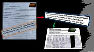 Record of Engine Parameter in ship’s approved NOx Technical File 