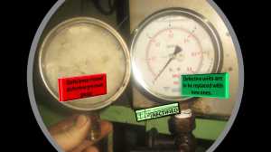 Found defective pressure gauge  
