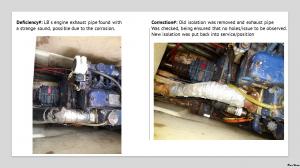 PSC Deficiency / LB´s engine exhaust pipe found with  a strange sound, possible due to the corrosion. 
