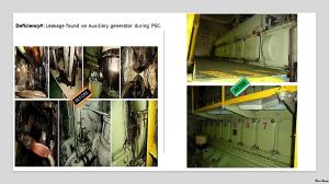 PSC Deficiency / Leakage found on Auxiliary generator during PSC.   