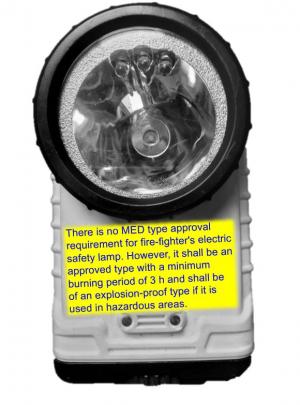 A small note for fire-fighter's electric safety lamp! 