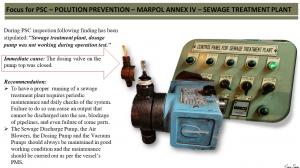 Focus for PSC – POLUTION PREVENTION – MARPOL ANNEX IV – SEWAGE TREATMENT PLANT 