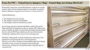 Focus for PSC –  Funnel louvre dampers / flaps - Funnel flaps not closing effectively!  