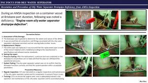 PSC FOCUS FOR OILY WATER SEPERATOR - DEFECTIVE DRAINPIPE 