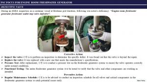 PSC FOCUS FOR ENGINE ROOM FRESHWATER GENERATOR - DEFECTIVE VALVE 