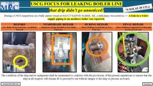 USCG FOCUS FOR LEAKING BOILER LINE 