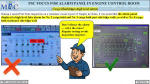 PSC FOCUS FOR ALARM PANEL IN ENGINE CONTROL ROOM_Cargo Hold bilges high level alarm 