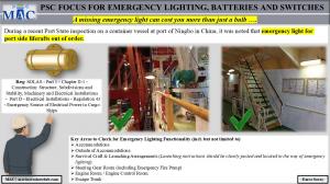 PSC FOCUS FOR EMERGENCY LIGHTING, BATTERIES AND SWITCHES_A missing emergency light can cost you more than just a bulb …. 