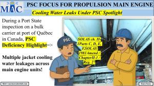 PSC FOCUS FOR PROPULSION MAIN ENGINE_Cooling Water Leaks Under PSC Spotlight 